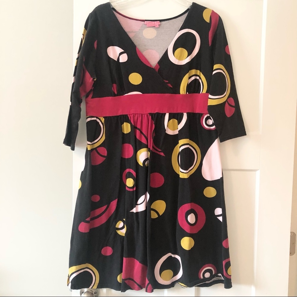 Joyous & Free Abstract Print Empire Waist Dress XL